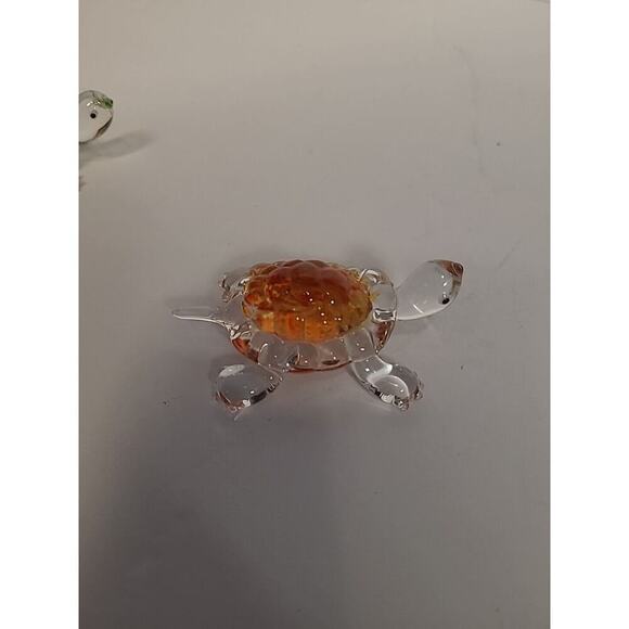 Lenox Crystal Mini Turtle Figurines Set of 3 - Purple Orange Green - Picture 6 of 11